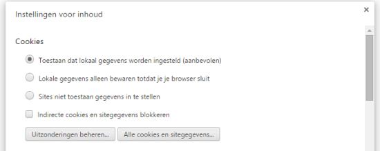 Impliciete toestemming in browser voor Cookies