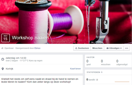 Evenementen op Facebook