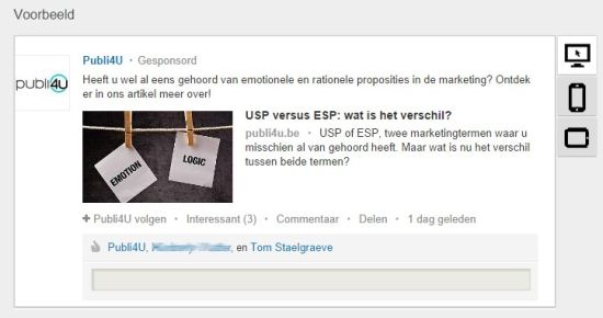 Gesponsorde content op LinkedIn