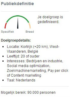 Facebook advertentie: doelgroep details