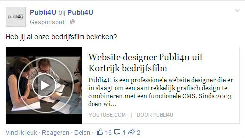 Facebook bericht promoten