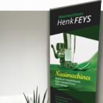 Roll-up banner Naaimachines Henk Feys