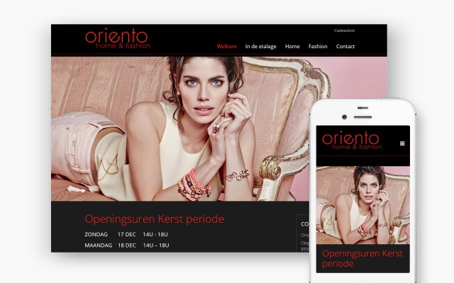 Pro pakket website voor Oriento uit Zwevegem