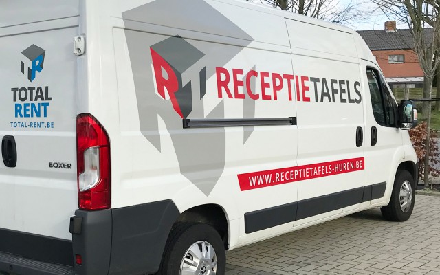 Belettering camionette Receptietafels Huren