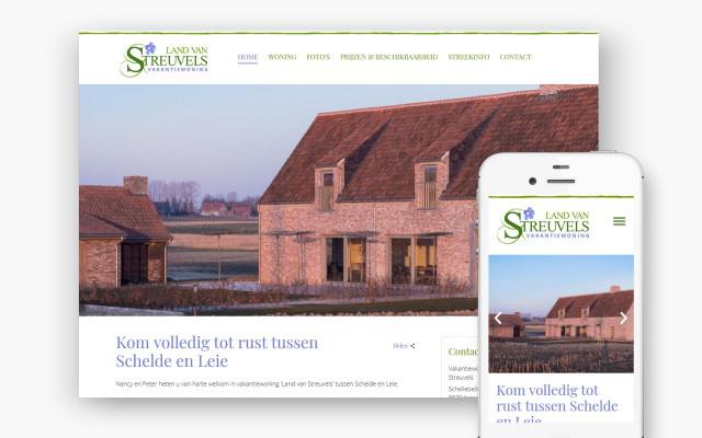 Website voor vakantiewoning Land van Streuvels uit Ingooigem