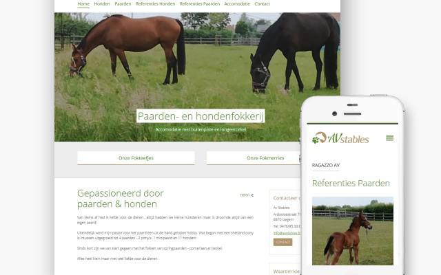 Pro pakket website voor Av Stables uit Izegem