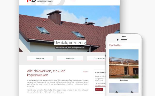 Pro pakket website voor MD dakwerken uit Lauwe