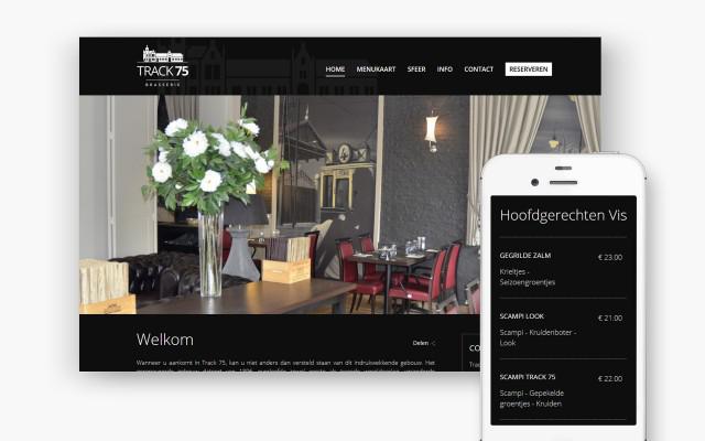 Professionele website voor Brasserie Track 75 uit Harelbeke